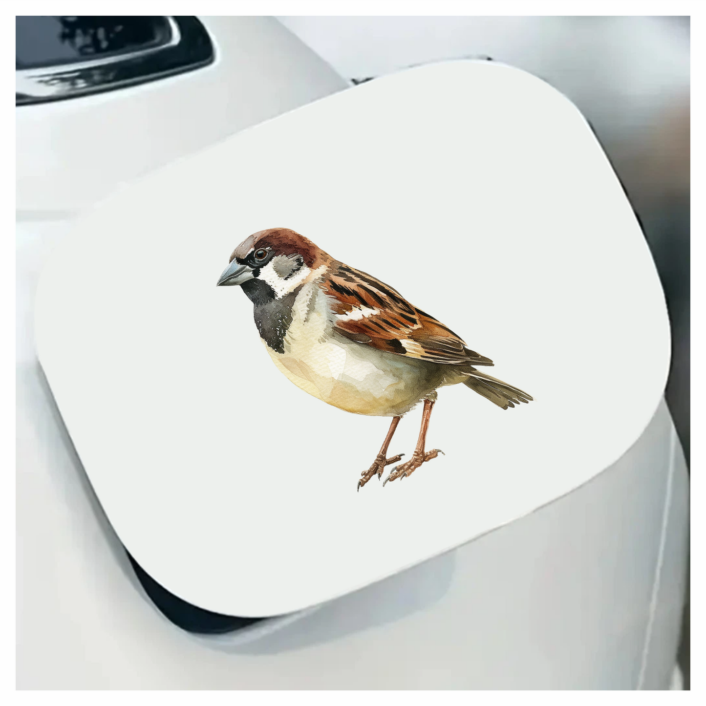 Brown Sparrow Bird With Black Mark Vinyl Sticker Decal