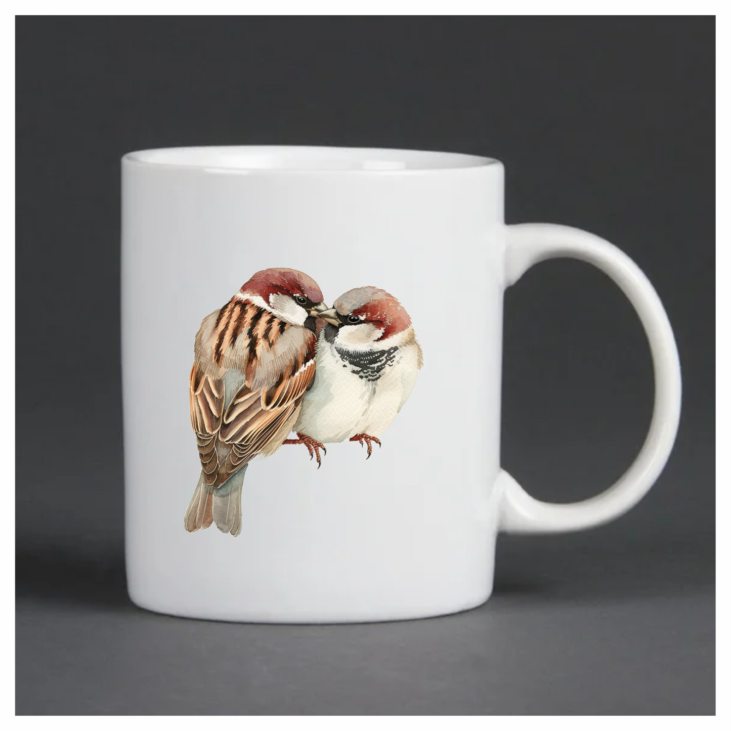 Brown Sparrows Birds Sitting Together Close Vinyl Sticker Decal