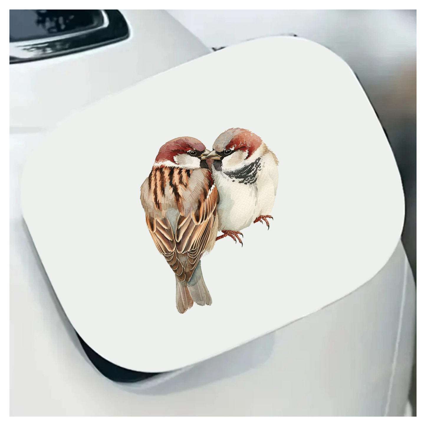 Brown Sparrows Birds Sitting Together Close Vinyl Sticker Decal