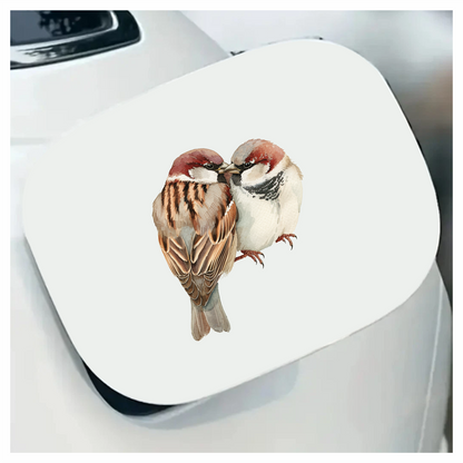 Brown Sparrows Birds Sitting Together Close Vinyl Sticker Decal