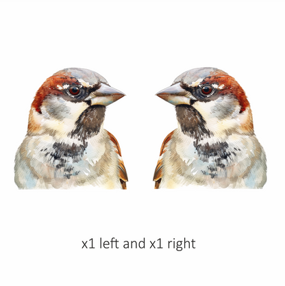 Brown Sparrow Bird With Black Throat Vinyl Sticker Decal