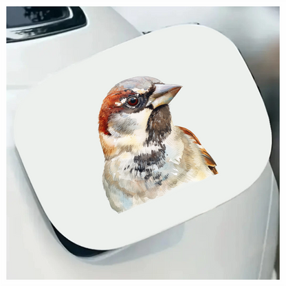 Brown Sparrow Bird With Black Throat Vinyl Sticker Decal