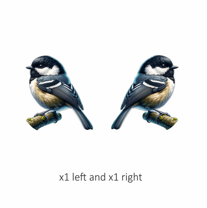 Black Tit Bird With White Chest Vinyl Sticker Decal