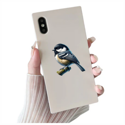Black Tit Bird With White Chest Vinyl Sticker Decal