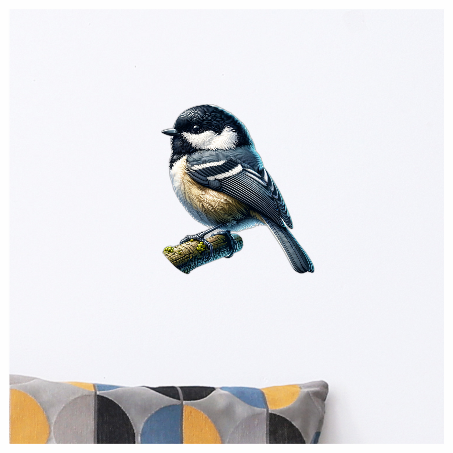 Black Tit Bird With White Chest Vinyl Sticker Decal