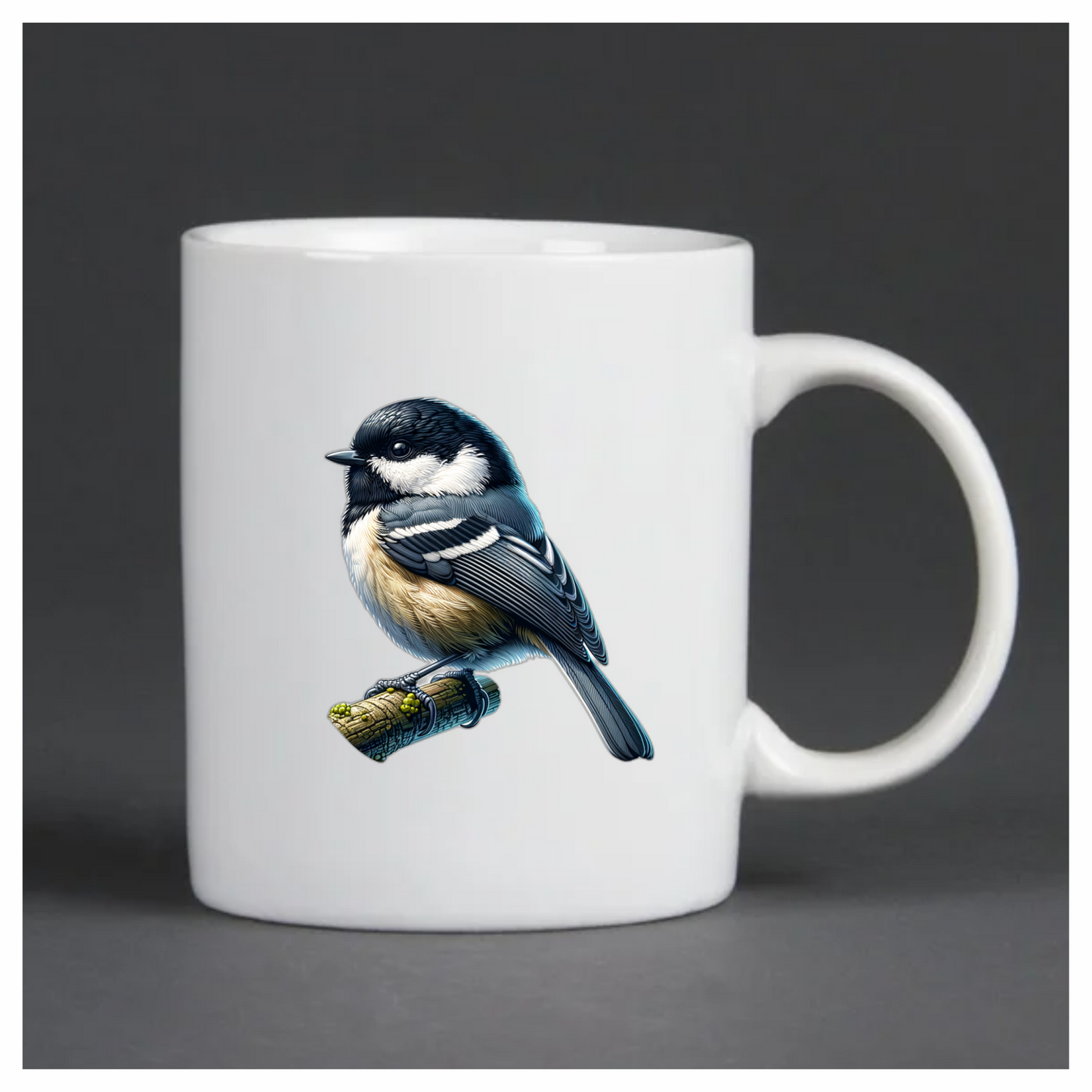 Black Tit Bird With White Chest Vinyl Sticker Decal