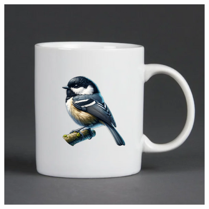 Black Tit Bird With White Chest Vinyl Sticker Decal