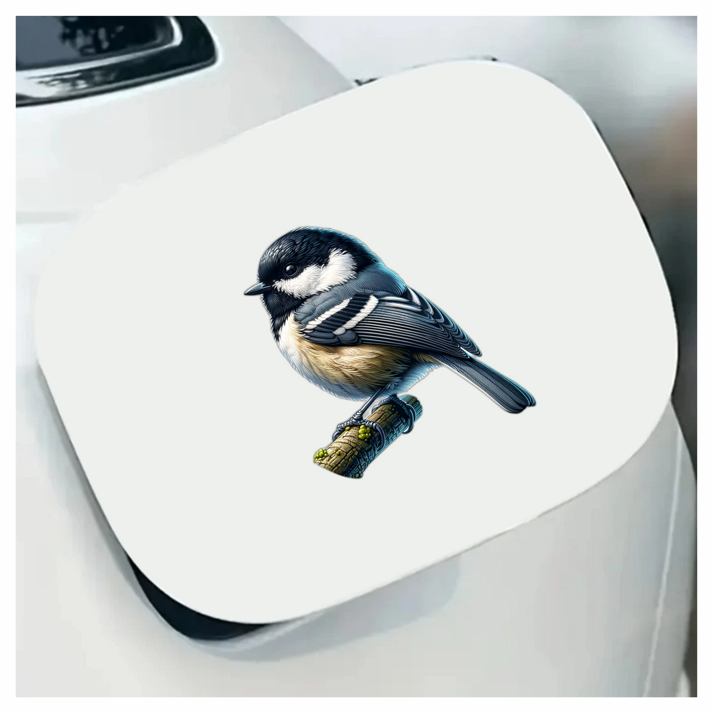 Black Tit Bird With White Chest Vinyl Sticker Decal