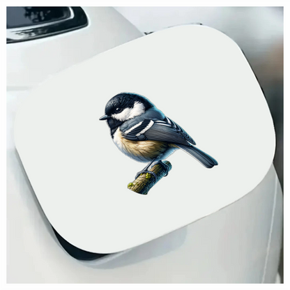 Black Tit Bird With White Chest Vinyl Sticker Decal
