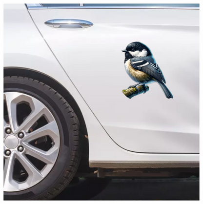 Black Tit Bird With White Chest Vinyl Sticker Decal