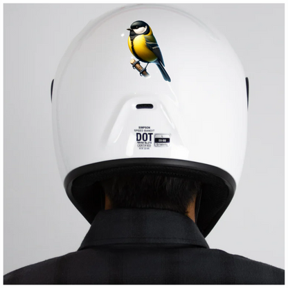 Yellow Great Tit Bird On Branch Vinyl Sticker Decal