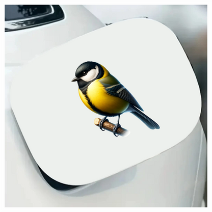 Yellow Great Tit Bird On Branch Vinyl Sticker Decal