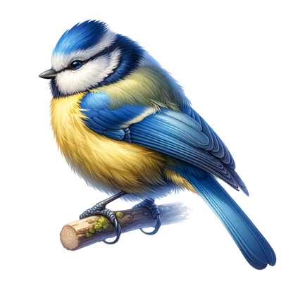 Blue Eurasian Blue Tit On Branch Vinyl Sticker Decal