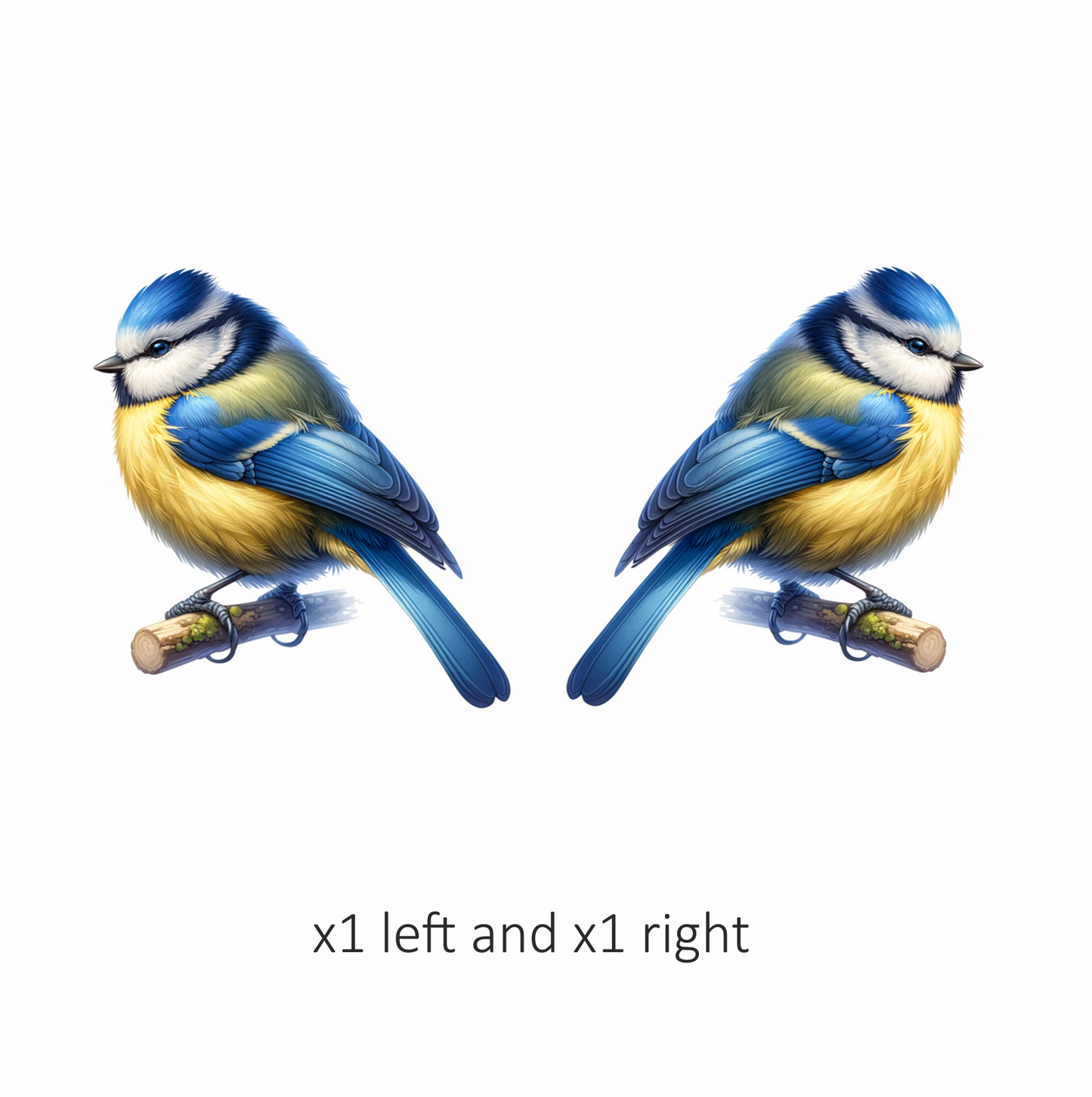 Blue Eurasian Blue Tit On Branch Vinyl Sticker Decal