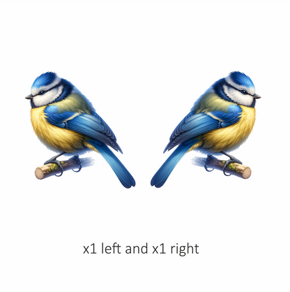 Blue Eurasian Blue Tit On Branch Vinyl Sticker Decal