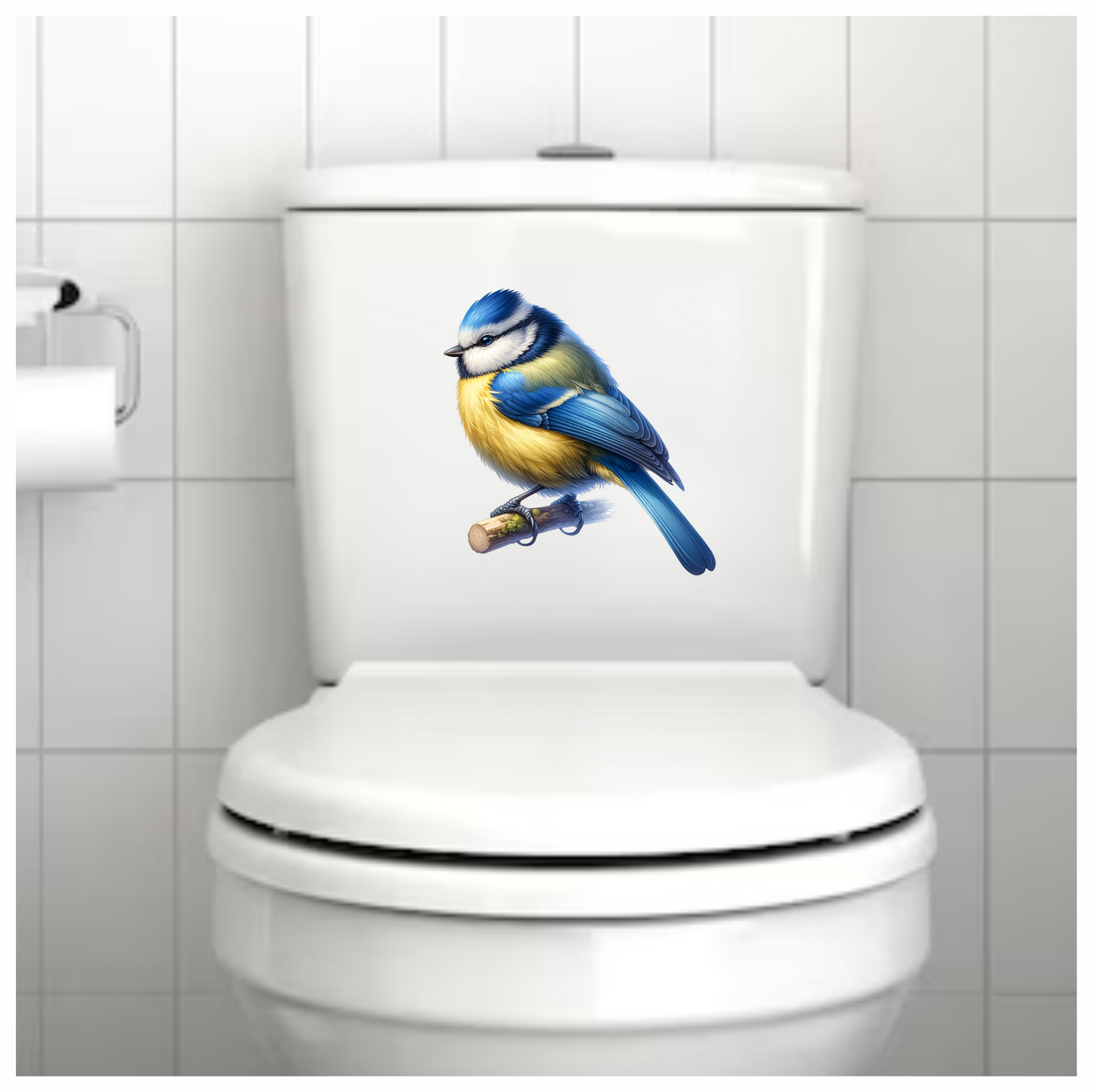 Blue Eurasian Blue Tit On Branch Vinyl Sticker Decal