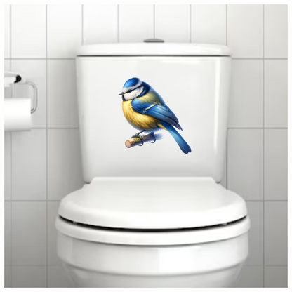 Blue Eurasian Blue Tit On Branch Vinyl Sticker Decal