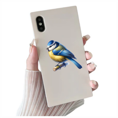 Blue Eurasian Blue Tit On Branch Vinyl Sticker Decal