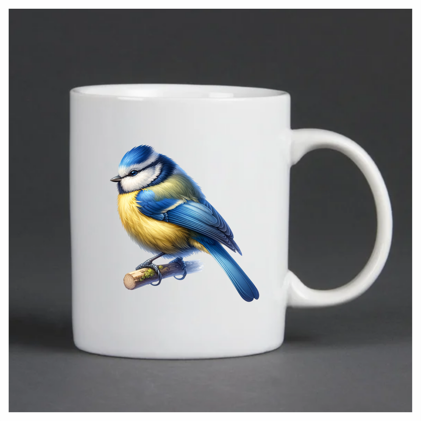 Blue Eurasian Blue Tit On Branch Vinyl Sticker Decal