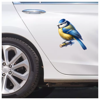 Blue Eurasian Blue Tit On Branch Vinyl Sticker Decal