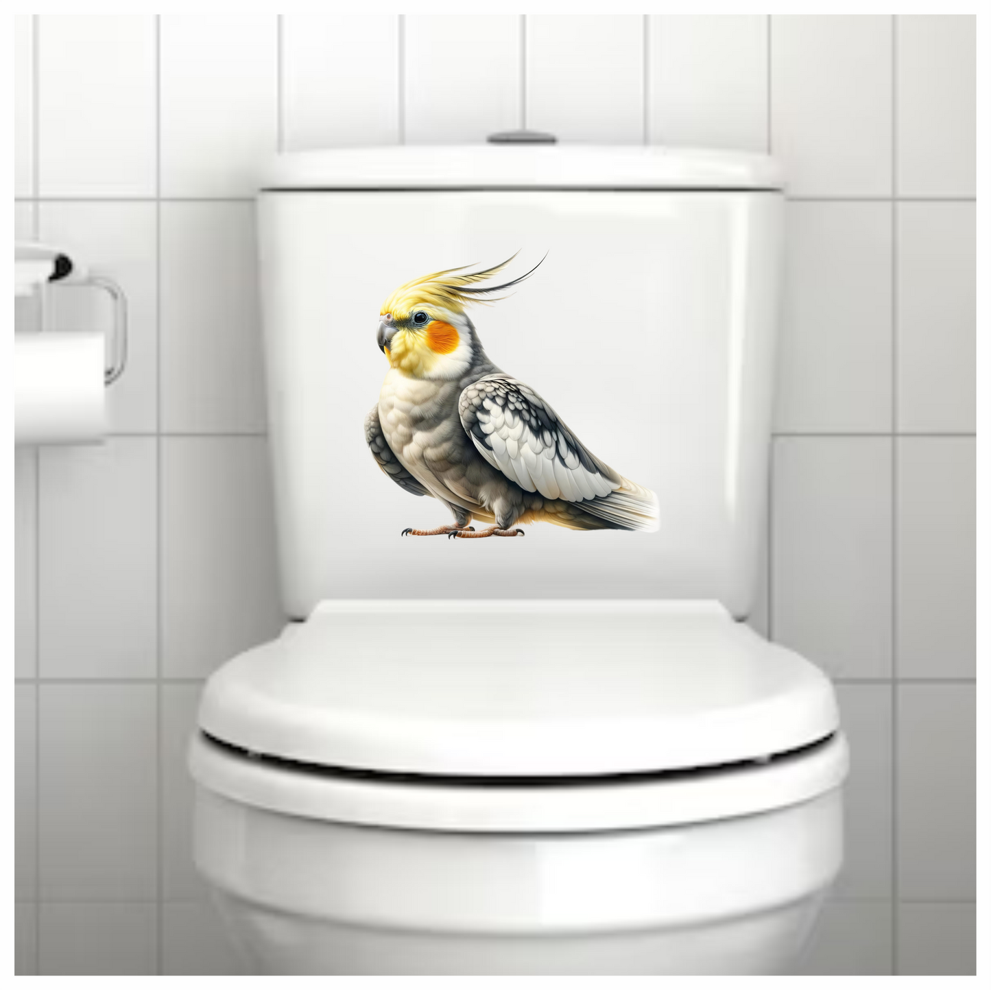 Grey Cockatiel Bird With Yellow Head Vinyl Sticker Decal