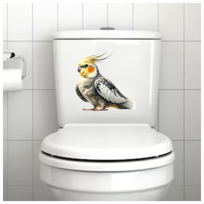Grey Cockatiel Bird With Yellow Head Vinyl Sticker Decal