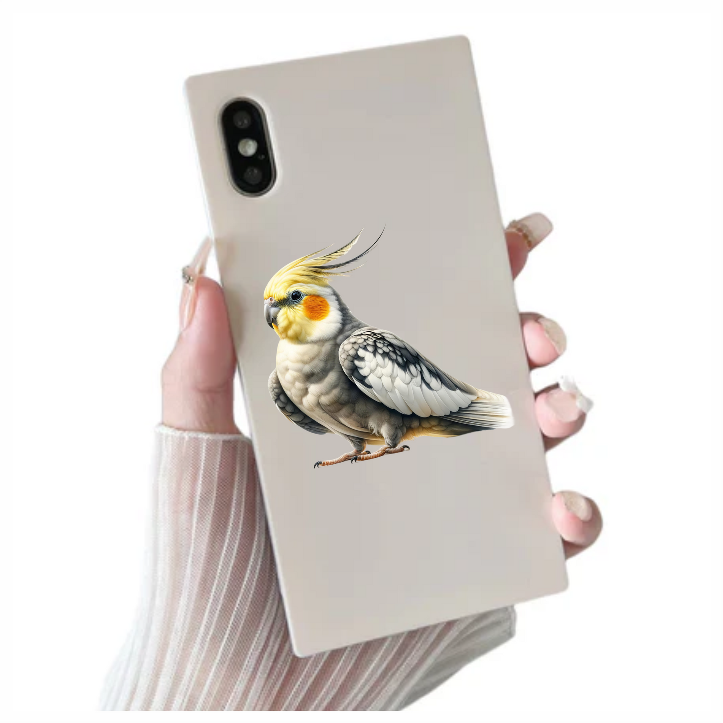 Grey Cockatiel Bird With Yellow Head Vinyl Sticker Decal