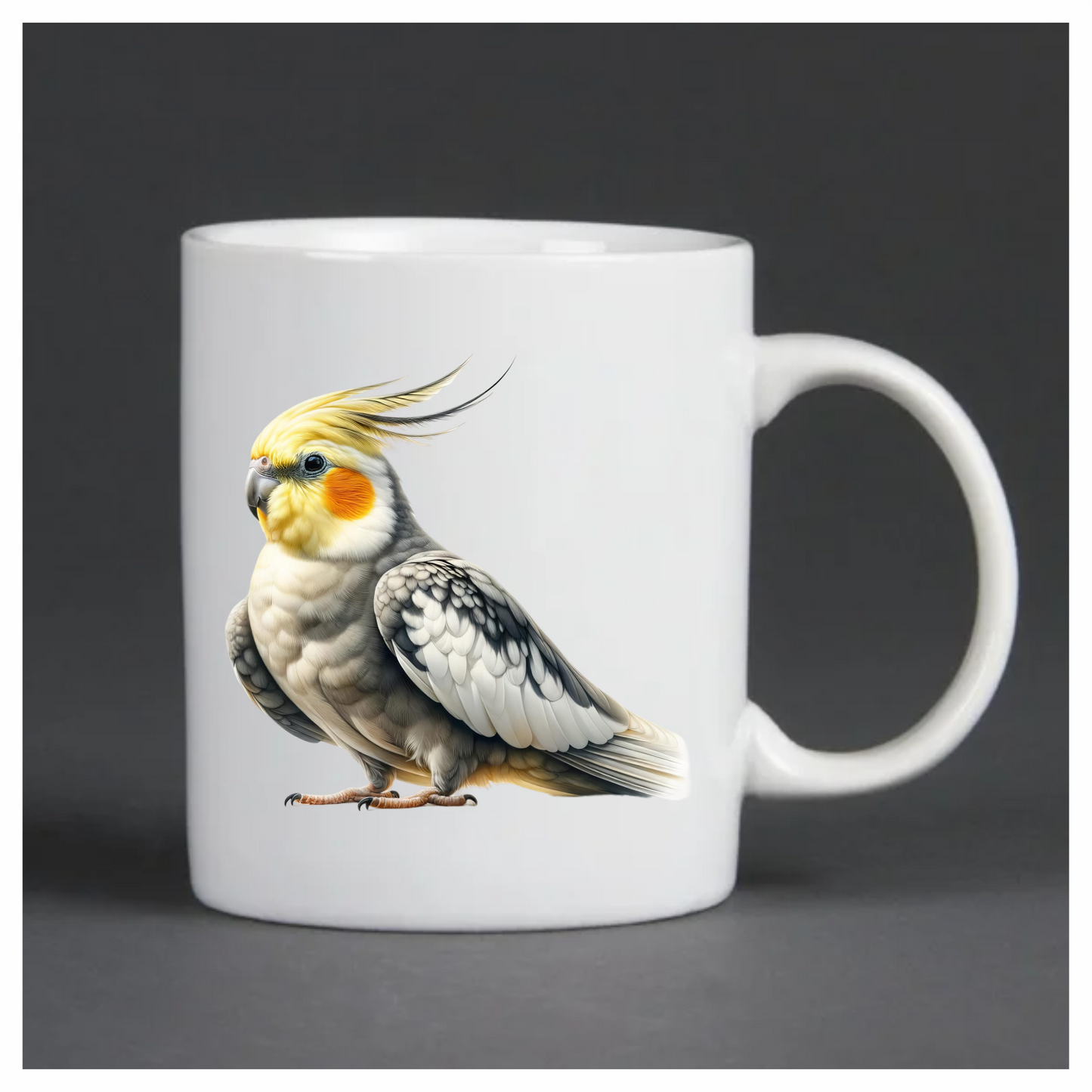 Grey Cockatiel Bird With Yellow Head Vinyl Sticker Decal