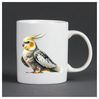 Grey Cockatiel Bird With Yellow Head Vinyl Sticker Decal