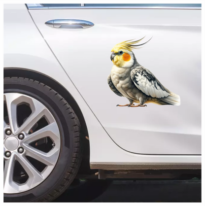 Grey Cockatiel Bird With Yellow Head Vinyl Sticker Decal