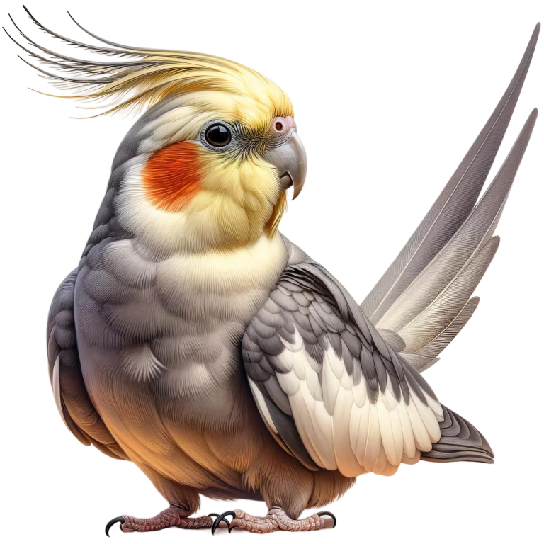 Grey Cockatiel Bird With Yellow Crest Vinyl Sticker Decal