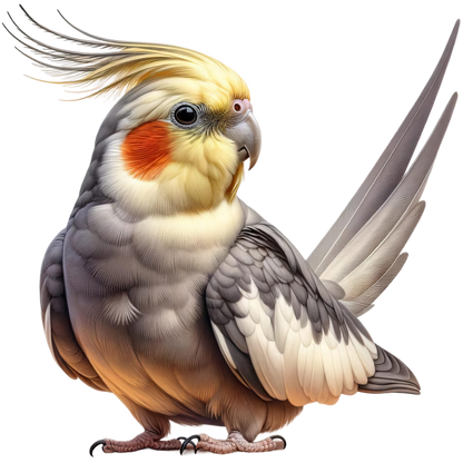 Grey Cockatiel Bird With Yellow Crest Vinyl Sticker Decal
