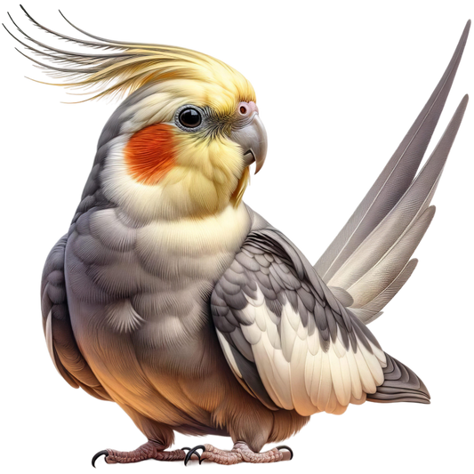 Grey Cockatiel Bird With Yellow Crest Vinyl Sticker Decal