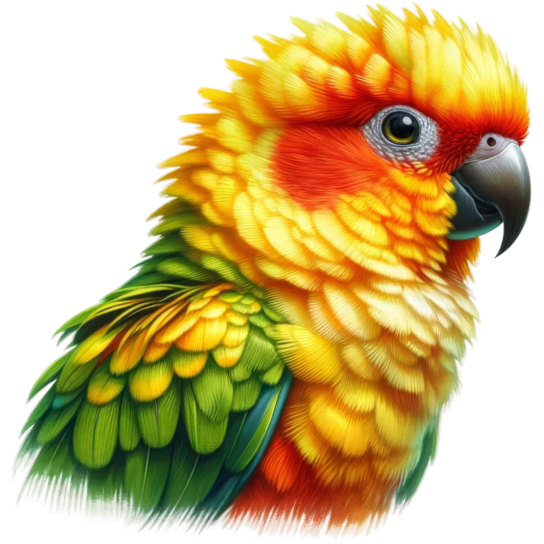Yellow Sun Conure Parrot Close Up Vinyl Sticker Decal