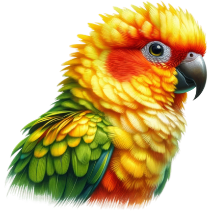 Yellow Sun Conure Parrot Close Up Vinyl Sticker Decal