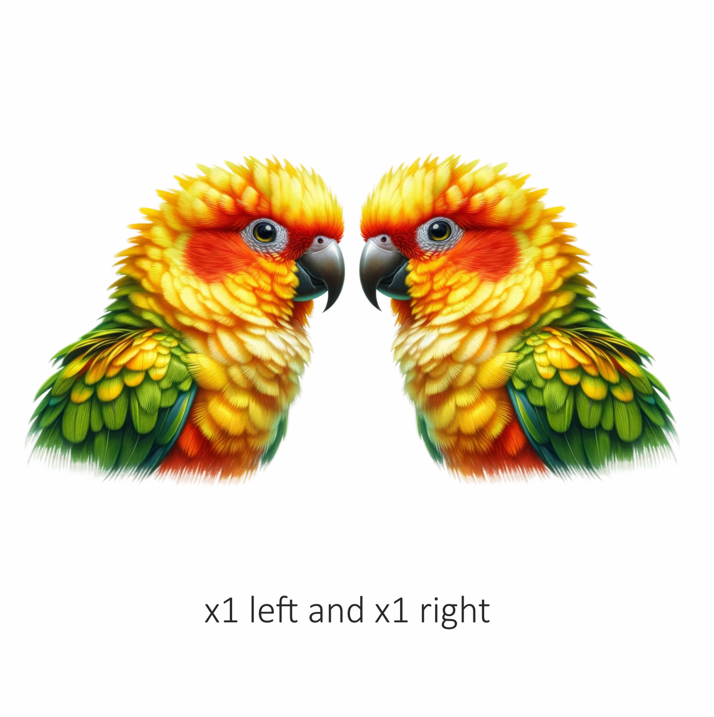 Yellow Sun Conure Parrot Close Up Vinyl Sticker Decal