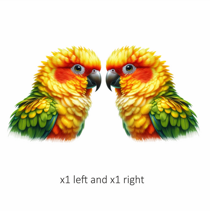 Yellow Sun Conure Parrot Close Up Vinyl Sticker Decal