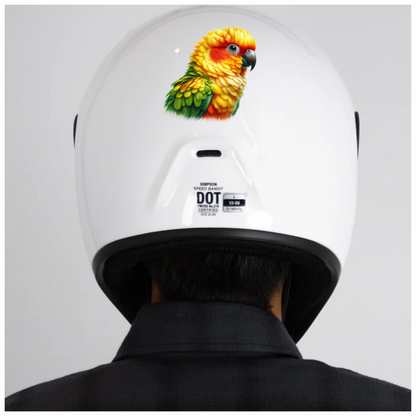 Yellow Sun Conure Parrot Close Up Vinyl Sticker Decal
