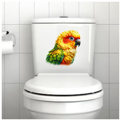 Yellow Sun Conure Parrot Close Up Vinyl Sticker Decal