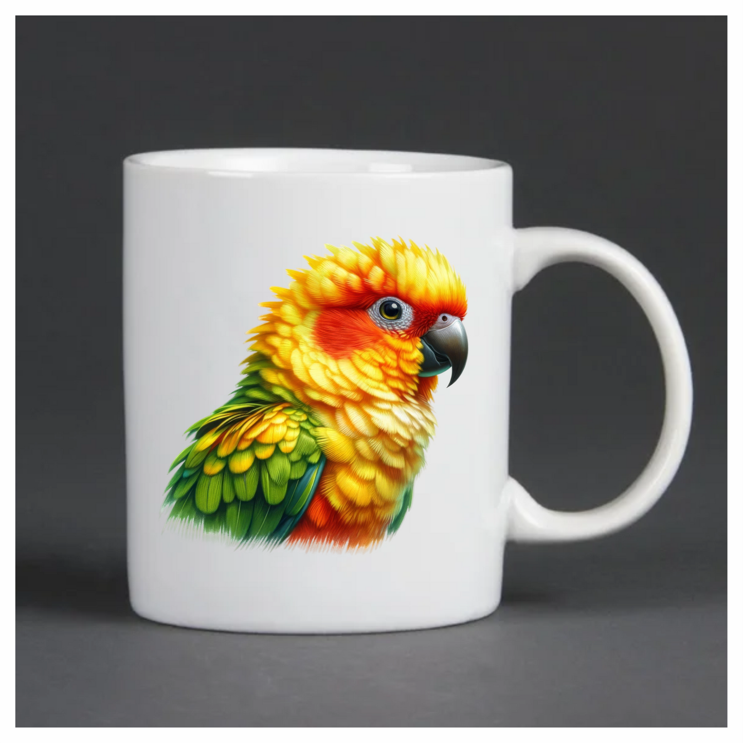 Yellow Sun Conure Parrot Close Up Vinyl Sticker Decal
