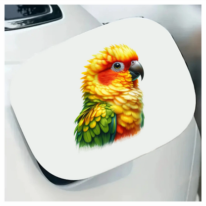 Yellow Sun Conure Parrot Close Up Vinyl Sticker Decal