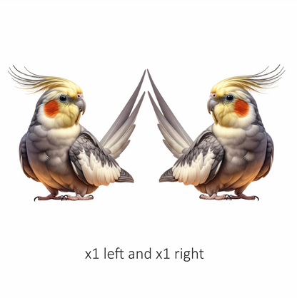 Grey Cockatiel Bird With Yellow Crest Vinyl Sticker Decal
