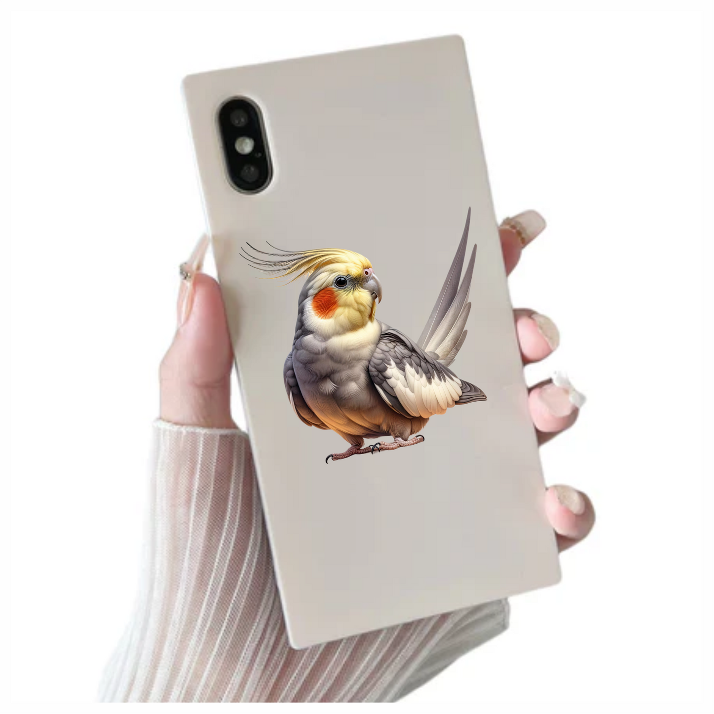 Grey Cockatiel Bird With Yellow Crest Vinyl Sticker Decal