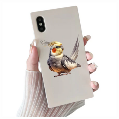 Grey Cockatiel Bird With Yellow Crest Vinyl Sticker Decal
