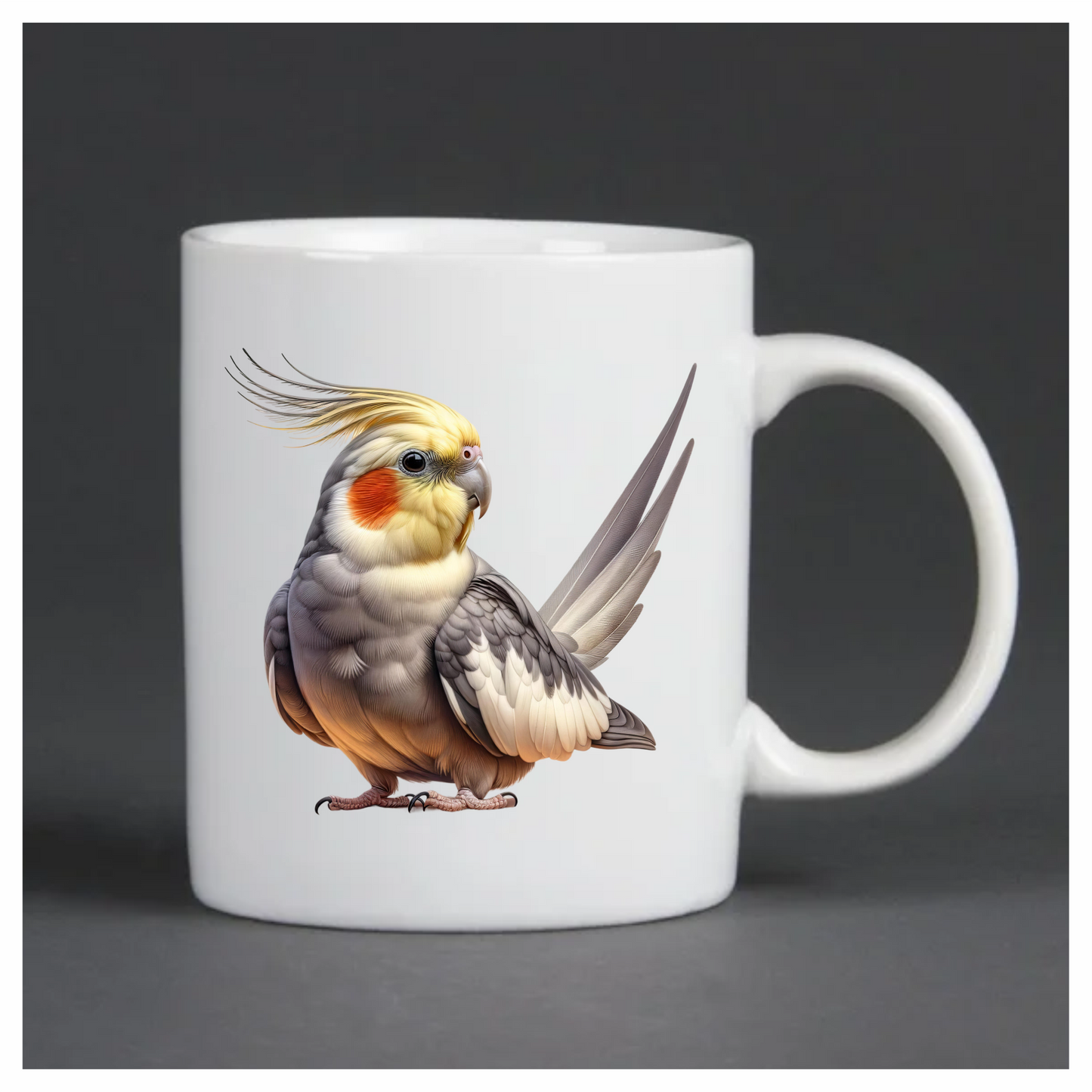 Grey Cockatiel Bird With Yellow Crest Vinyl Sticker Decal