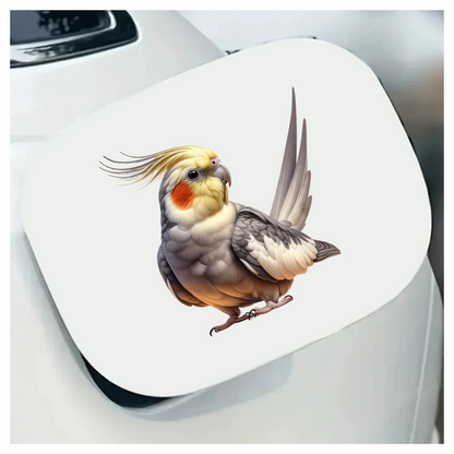 Grey Cockatiel Bird With Yellow Crest Vinyl Sticker Decal