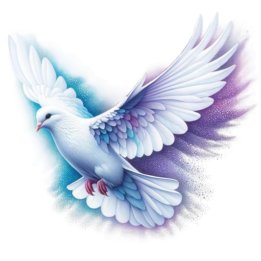 White Dove Bird With Purple Background Vinyl Sticker Decal