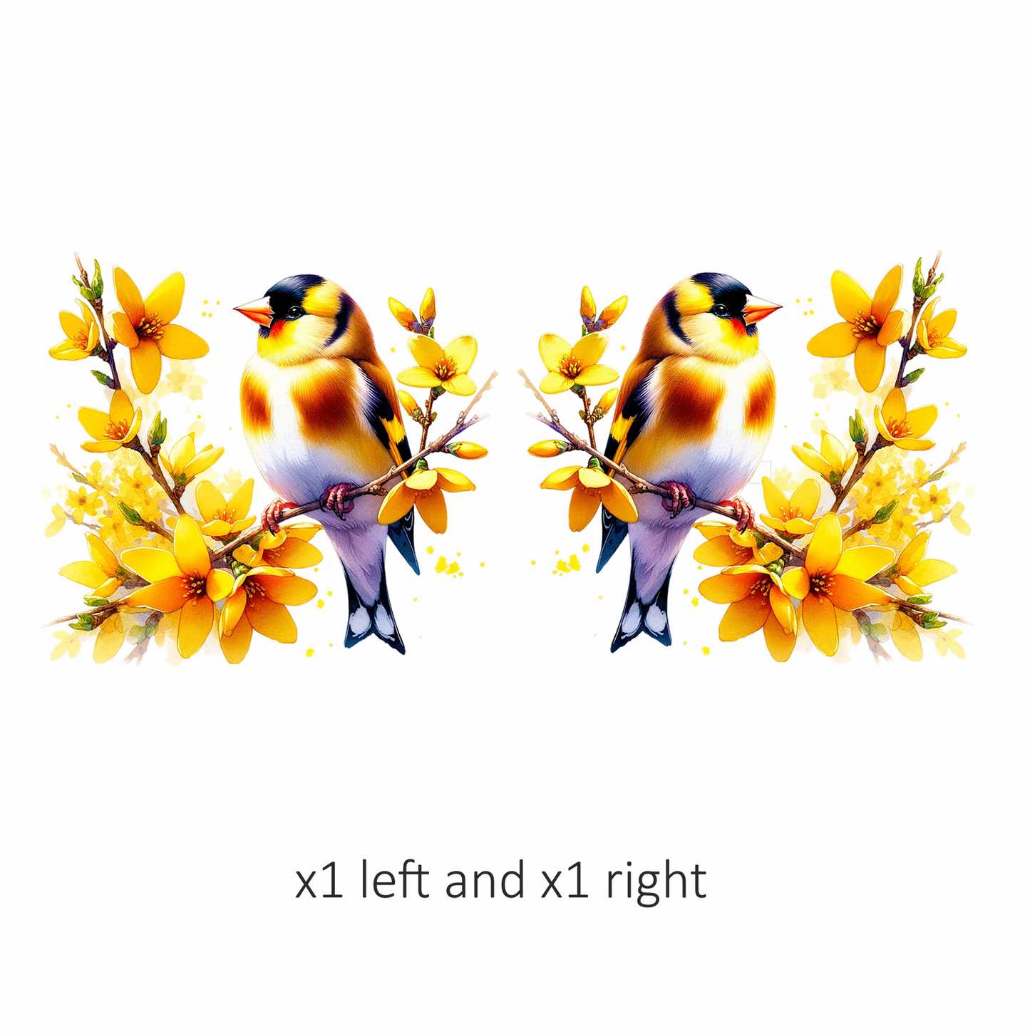 Yellow Goldfinch Bird With Yellow Flowers Vinyl Sticker Decal