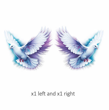 White Dove Bird With Purple Background Vinyl Sticker Decal