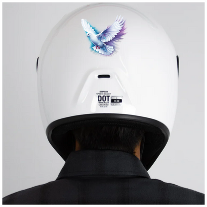 White Dove Bird With Purple Background Vinyl Sticker Decal